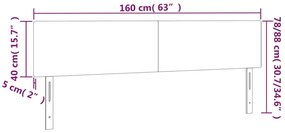 Cabeceira cama c/ LED couro artificial 160x5x78/88cm cappuccino