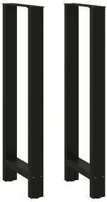 vidaXL Pés para mesa de bar pretos 2 peças 40x(110-111) cm aço