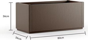 Floreira de plástico para plantas 80 x 36 x 36 cm Castanho