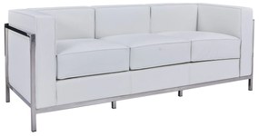 Sofá LOBBY – 3 Lugares – 183x70x68 cm – Aço Inoxidável e Pele Sintétic