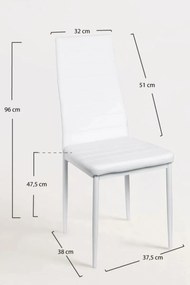 Pack 4 Cadeiras Lauter Couro Sintético - Branco