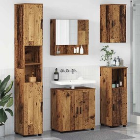 vidaXL Conjunto de Móveis para Banheiro com porta 5 pcs Madeira antiga