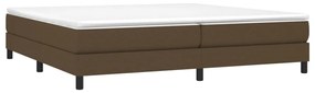 Estrutura de cama sem colchão 200x200 cm tecido castanho-escuro
