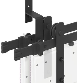 Kit de ferragens para porta deslizante 427 cm aço preto
