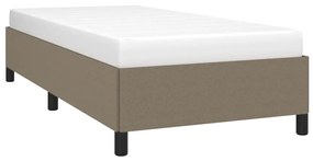 Estrutura de cama 100x200 cm tecido cinza-acastanhado