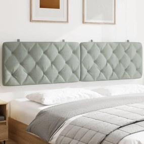 vidaXL Almofadão de cabeceira 193 cm veludo cinzento-claro