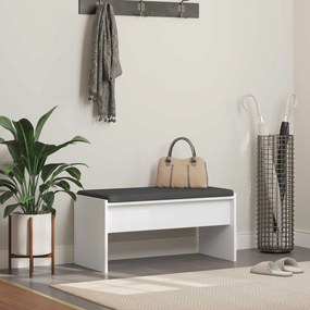 vidaXL Banco de Hall com almofada Branco 80 x 38 x 46 cm