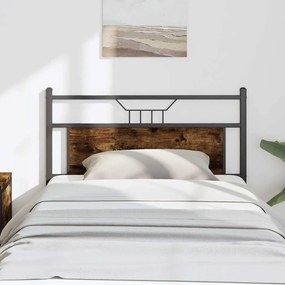 Cabeceira de cama 107 cm derivados madeira/aço carvalho fumado