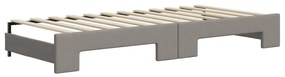 Sofá-cama c/ gavetão/gavetas 90x200 cm tecido cinza-acastanhado