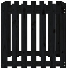 Vaso de jardim c/ design cerca 70x70x70 cm pinho maciço preto