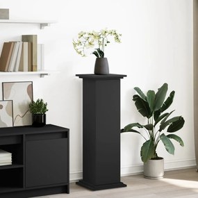 vidaXL Suporte expositor com arrumação derivados de madeira preto