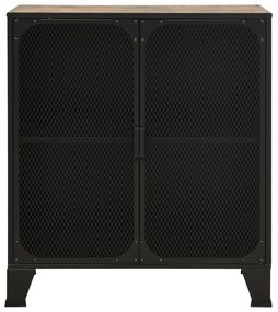Armário de arrumação 72x36x82 cm metal/MDF castanho rústico