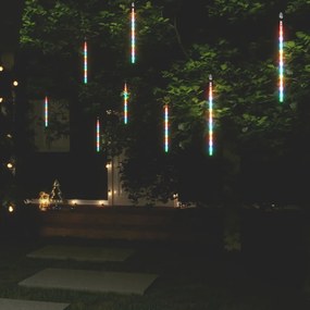 vidaXL Luzes meteoro 8 pcs 30 cm 192 luzes LED int./ext. colorido