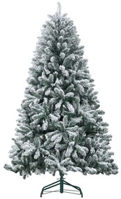 Árvore de Natal Artificial Nevado 180 cm com 796 Ramos e Suporte de Metal Árvore Natalina Nevado para Interior Verde