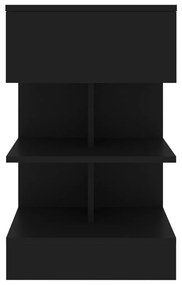 Mesa de cabeceira 40x35x65 cm contraplacado preto