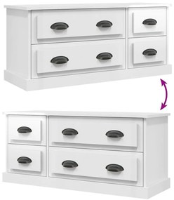 Móvel de TV 100x35,5x45 cm derivados madeira branco brilhante