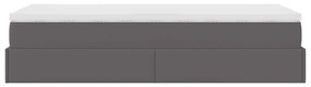moldura de cama síriaXL otomana com colchão cinza 90x200cm couro falso