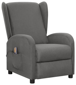 vidaXL Poltrona de massagens tecido cinzento-claro