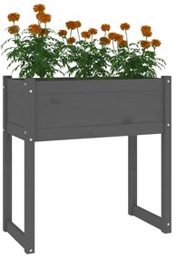 Vaso/floreira 78x40x81 cm pinho maciço cinzento