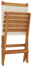 Cadeiras de jardim dobráveis 8 pcs tecido/madeira branco nata