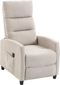 HOMCOM Poltrona de Massagem Reclinável com Apoio para Pés, 2 Zonas de Massagem, Encosto Alto, Bolsos, Estofada em Chenille Creme | Aosom Portugal