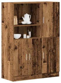 2 pcs armário de cozinha conjunto deriv. madeira madeira velha