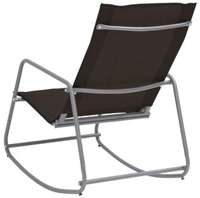 Cadeira de baloiço para jardim 95x54x85 cm textilene preto