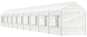 Gazebo com telhado 20,07x2,28x2,69 m polietileno branco