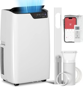 HOMCOM Ar condicionado portátil 12000 BTU, aparelho com modo Resfriar, Desumidificar, Ventilar, Modo Sono, Controle por voz WiFi | Aosom Portugal