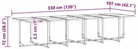 Conjunto de Jantar de Jardim de 22 Peças vidaXL com Almofadas em Aço e