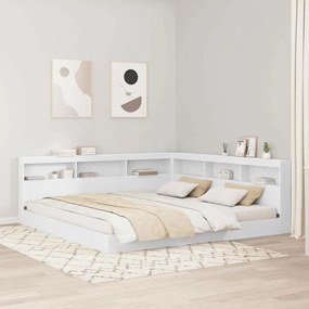 vidaXL Cama Estante Branca 200 x 200 cm em Madeira de Engenharia