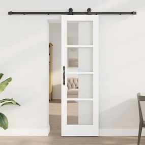 Porta Deslizante vidaXL com Conjunto de Ferragens