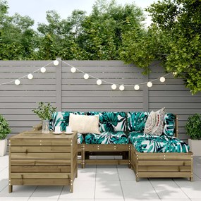 5 pcs conjunto de sofás para jardim madeira de pinho impregnada