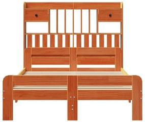 Cama com estante sem colchão 135x190 cm pinho maciço