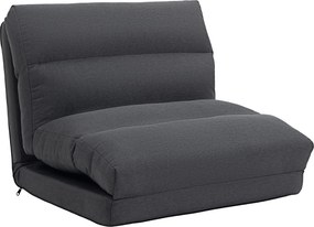 HOMCOM Assento de chão com função de cama, encosto reclinável, dobrável, até 120 kg, 70 x 72 x 56 cm, Cinza escuro | Aosom Portugal
