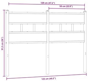 Cabeceira de cama 120cm derivados madeira/ferro carvalho sonoma