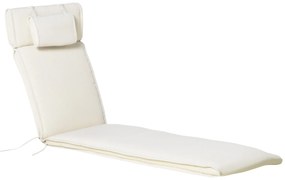 Outsunny Almofada para Espreguiçadeira 198x53x5cm Almofada Suave para Espreguiçadeira Dobrável Acolchoada para Exterior Jardim Pátio Creme