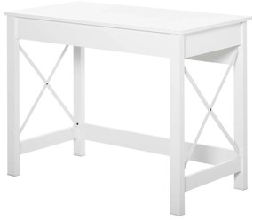 HOMCOM Mesa Escritório Multifuncional Moderna Minimalista 105x50x76 cm Branco