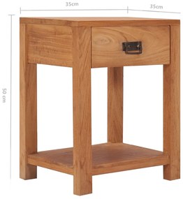 Mesa de cabeceira 35x35x50 cm madeira de teca maciça