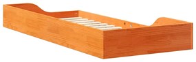 Estrutura de cama de chão Castanho-mel 90 x 210 cm