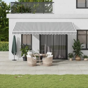 Toldo retrátil manual 500x350 cm antracite e branco