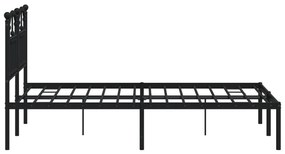 Estrutura de cama com cabeceira 120x190 cm metal preto