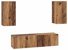 Conjunto de móvel de TV 4 pcs Madeira antiga 60 x 30 x 30 cm