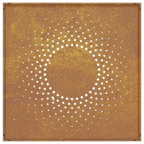 Decoração p/ muro de jardim 555x55 cm aço corten design sol