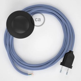 Cabo para candeeiro de chão, RM07 Lilás Seda Artificial 3 m. Escolha a cor da ficha e do interruptor.