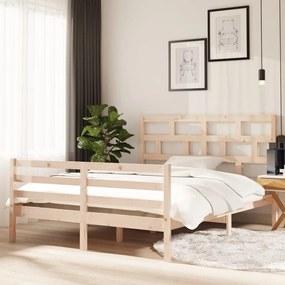 vidaXL Estrutura de cama king size 150x200 cm madeira maciça