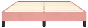 Estrutura de cama 140x190 cm veludo rosa