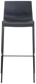 Conjunto de 2 bancos de bar Hoover em plástico e com estrutura preta 43 x 100 x 48 cm Cinzento