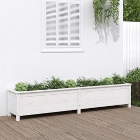 vidaXL Canteiro elevado de jardim 199,5x40x39 cm pinho maciço branco