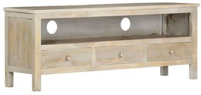 vidaXL Móvel de TV 120x30x45 cm madeira de mangueira maciça cinzento